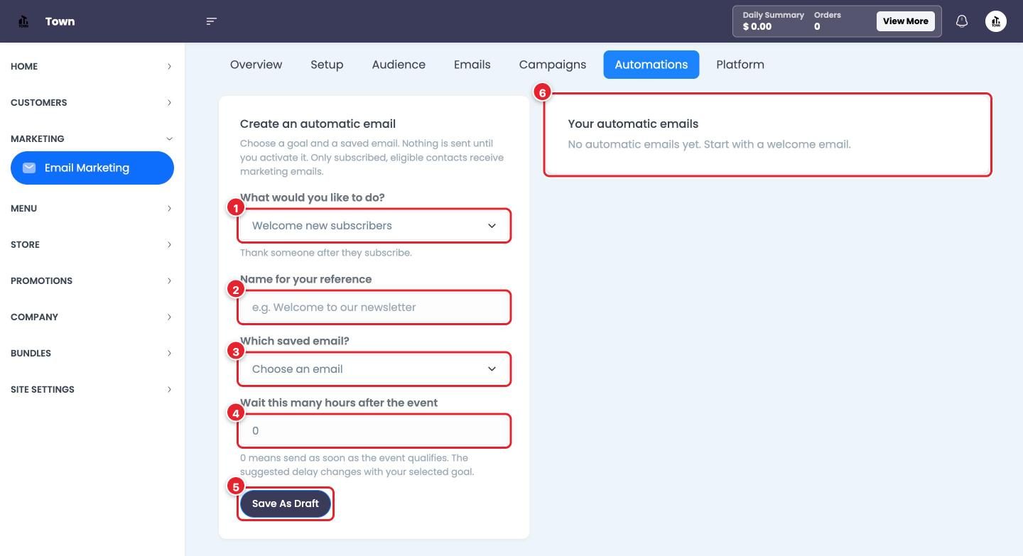 Create an automatic email.