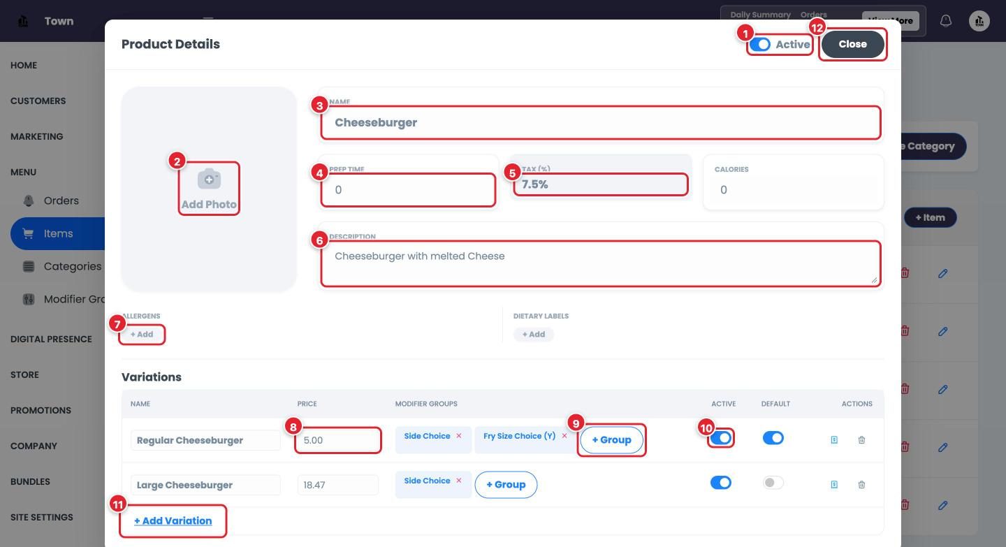 Product Details. Changes save as you go, there is no Save button.