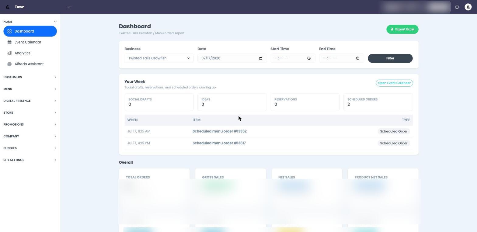 Your Town dashboard