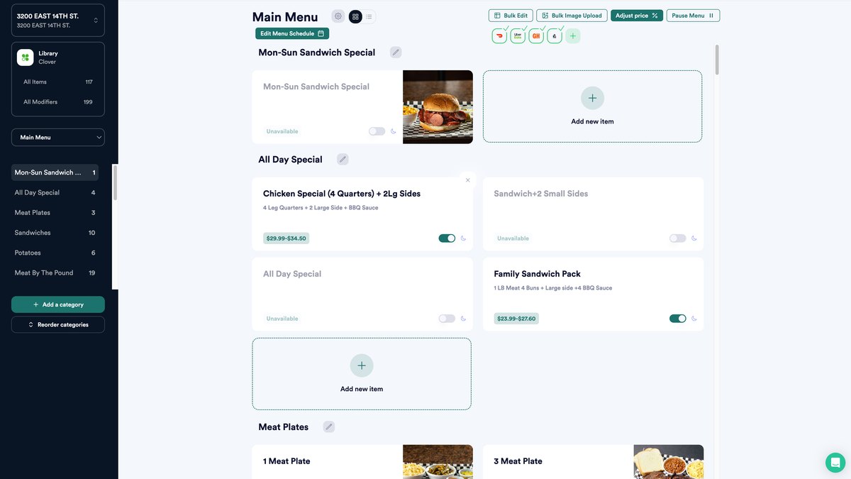 Manage menus, orders and delivery providers from one platform